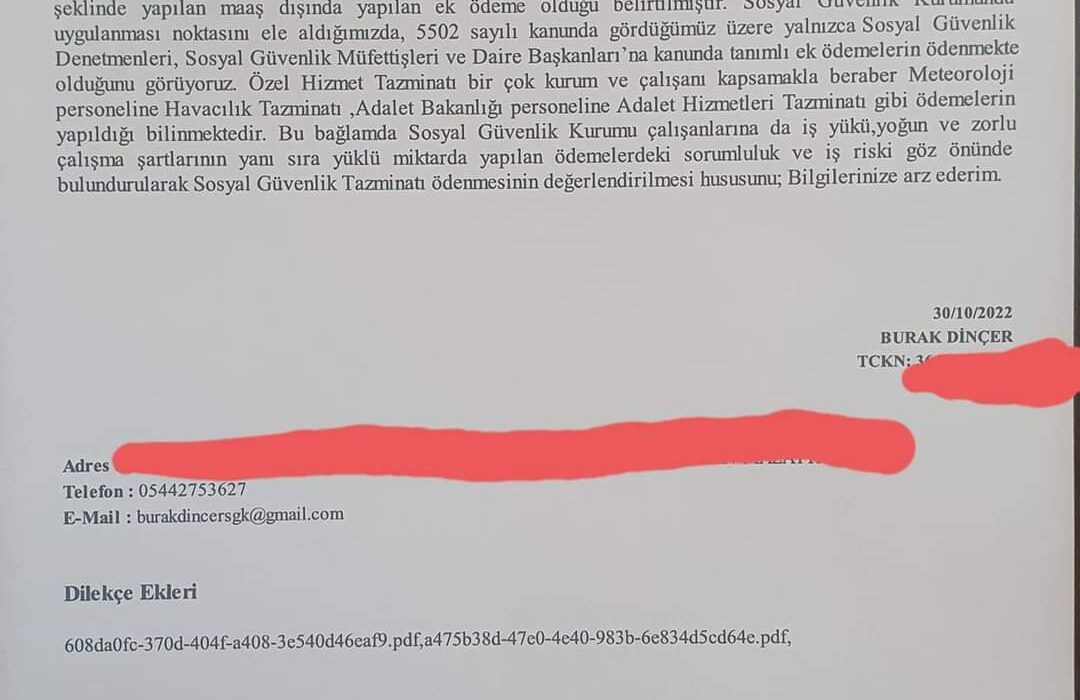 Türkiye Büyük Millet Meclisine yapmış olduğumuz e-dilekce başvurusu